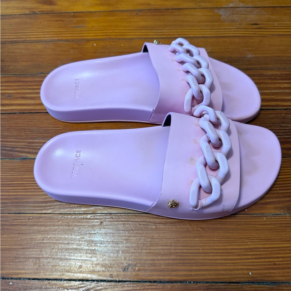 Authentic Versace Pink  Slide Sandals size 40